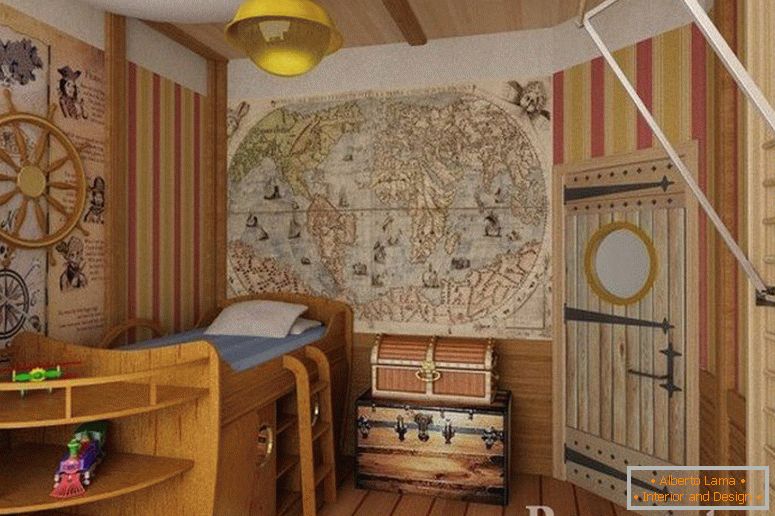 Maps on the walls in the nursery