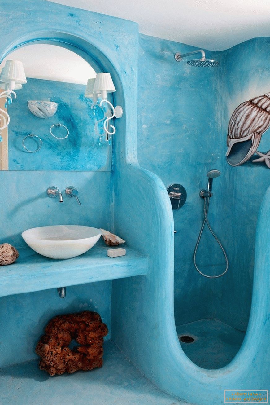 Blue shower design