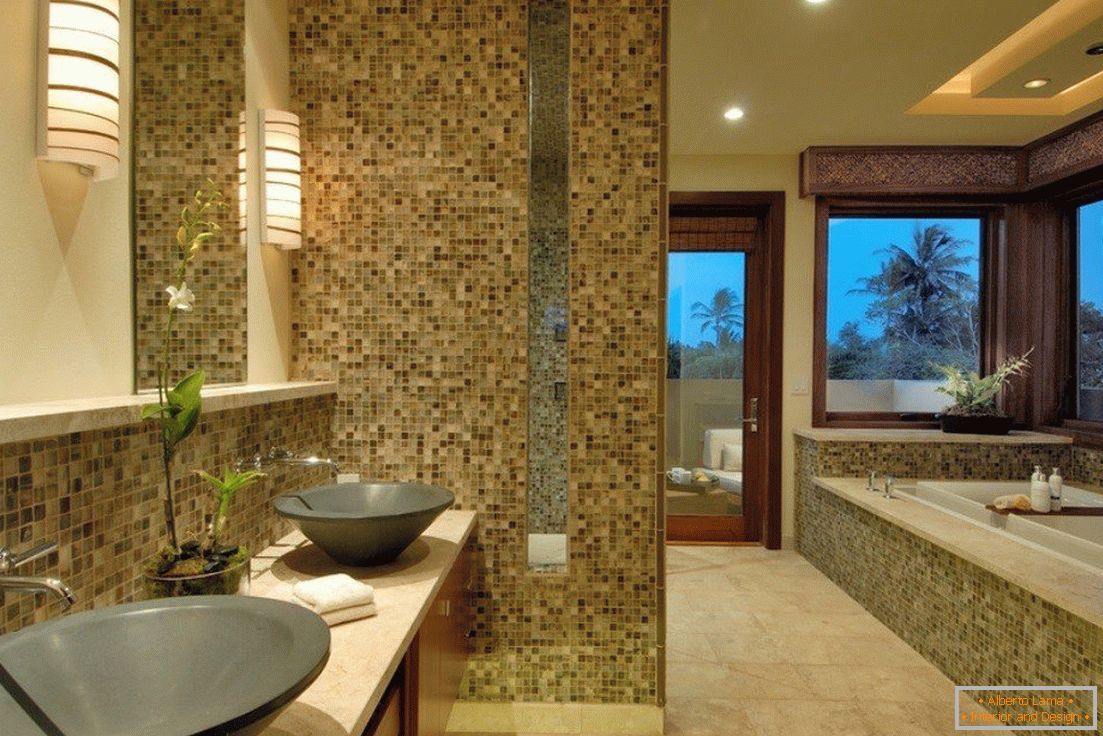 Mosaic in the bathroom interior