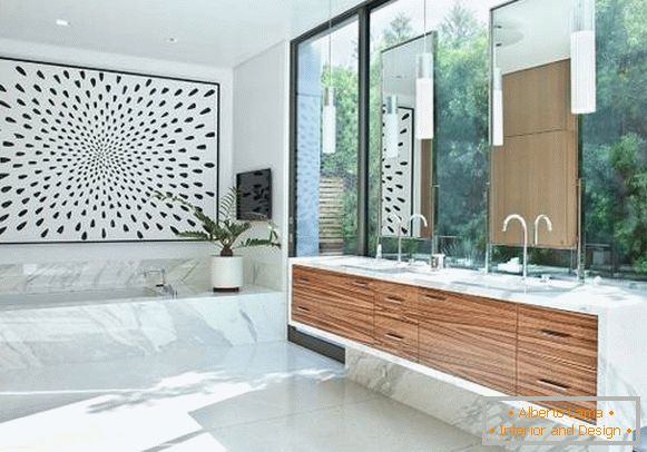 Modern bathroom with marble
