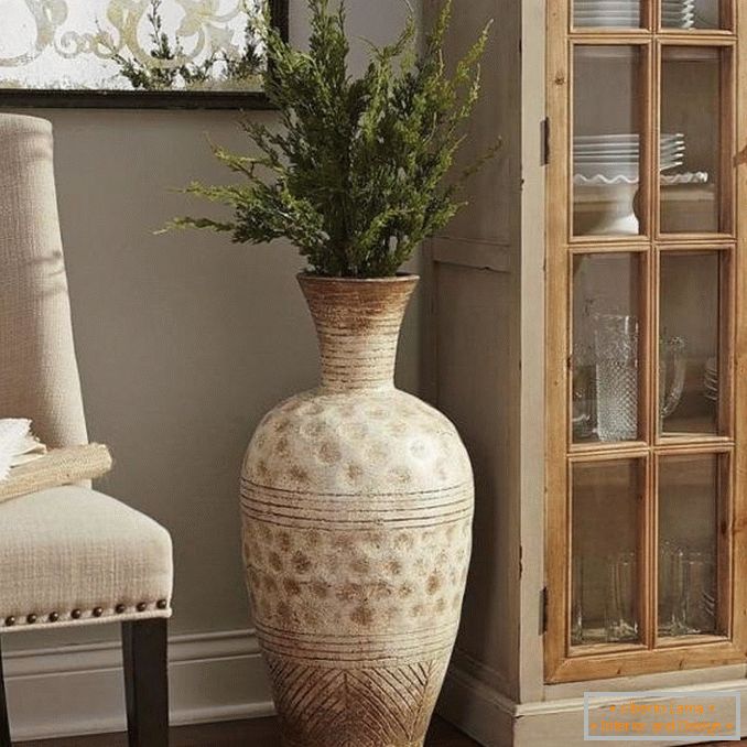 Vase with green herbarium