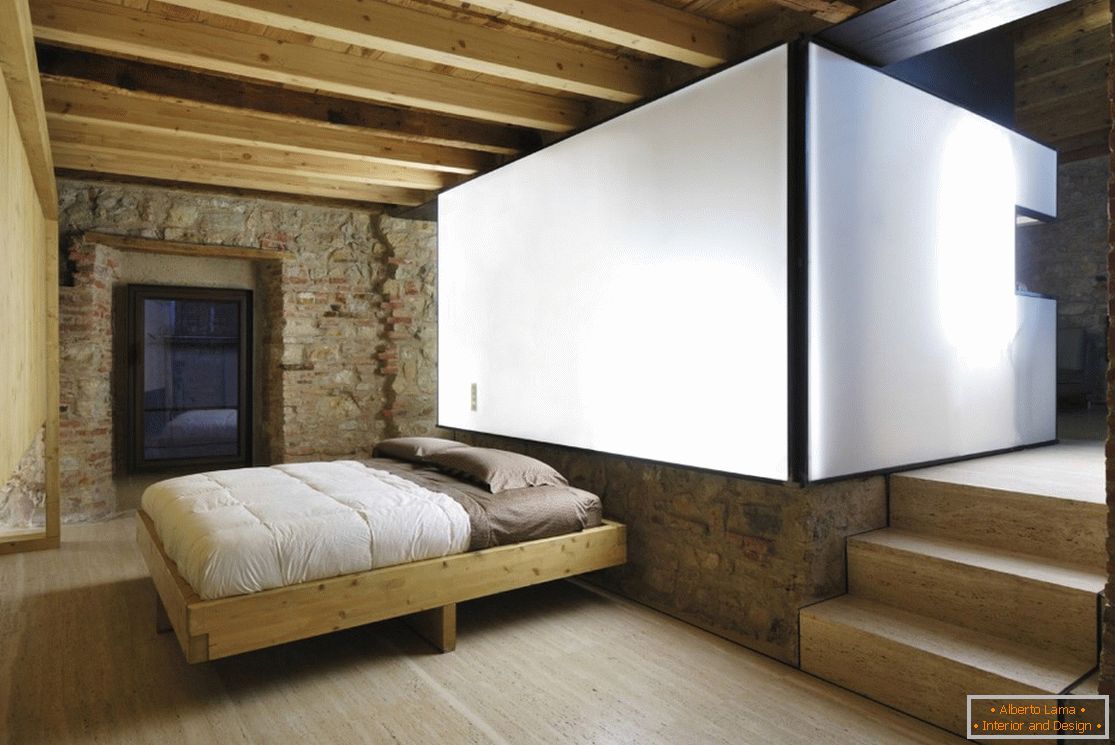 Bedroom in a wooden house in Brescia