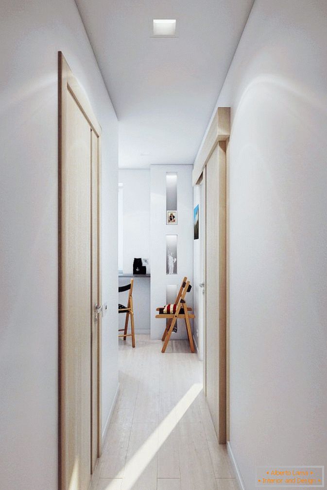 Corridor of a small studio apartment in Russia
