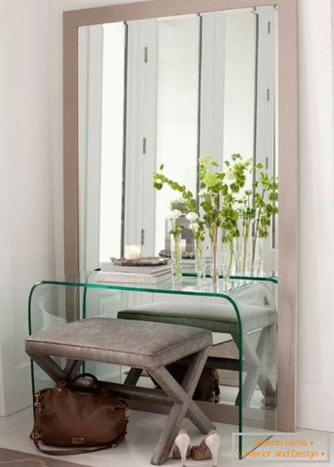 Modern mirrors in the hallway in full height - photo