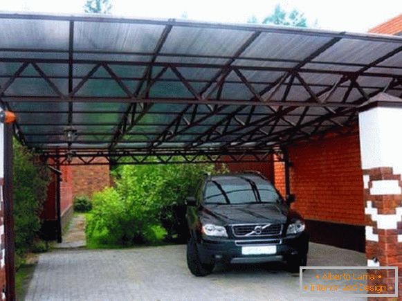 Direct awnings for cars made of polycarbonate, photo 1