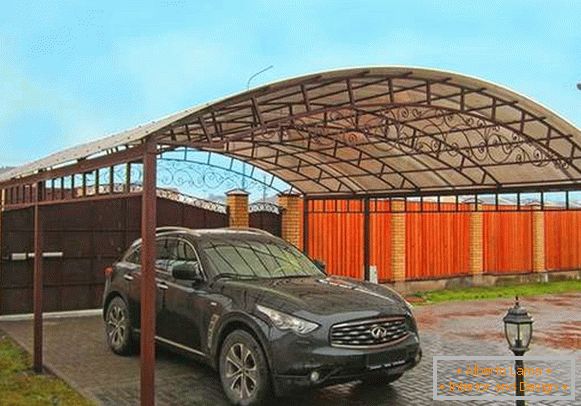 Stationary awnings for cars made of polycarbonate, photo 1