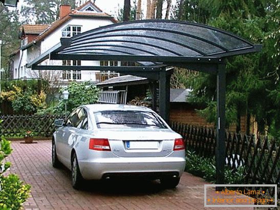 Cantilever awnings for cars made of polycarbonate, фото 2