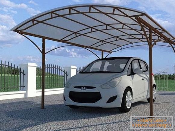 Canopy for cars made of polycarbonate with their own hands, photo 2