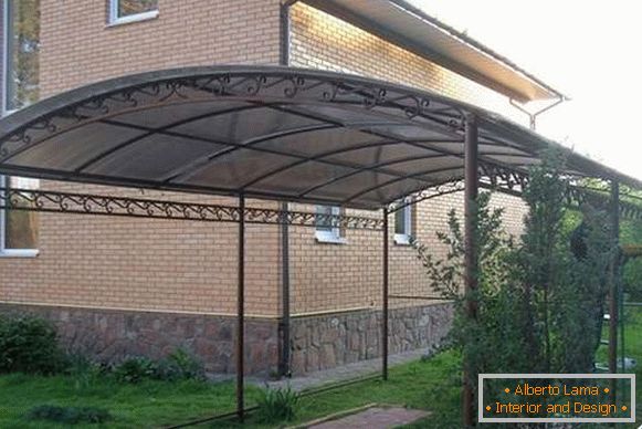 Canopy for cars made of polycarbonate with their own hands, photo 3