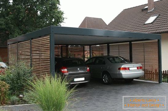 Sheds for cars made of polycarbonate with wooden frame, photo 2