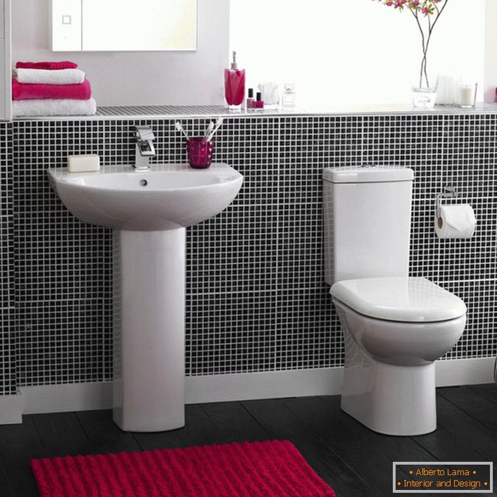 Bath mat made of natural napes looks attractive and suitable for creating various stylistic concepts.