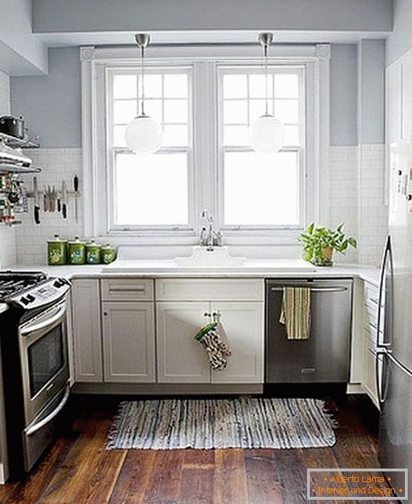 Kitchen in white-gray color