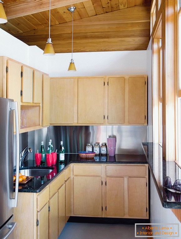 Furniture made of wood in the kitchen