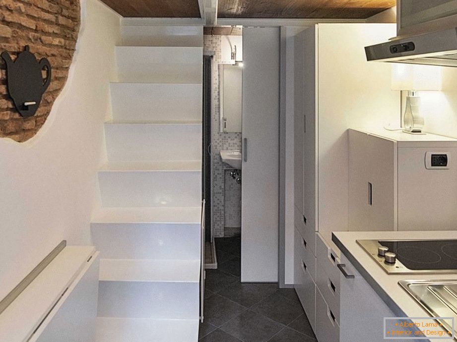 Kitchen interior in a seven-meter flat