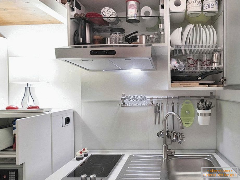 Kitchen interior in a seven-meter flat