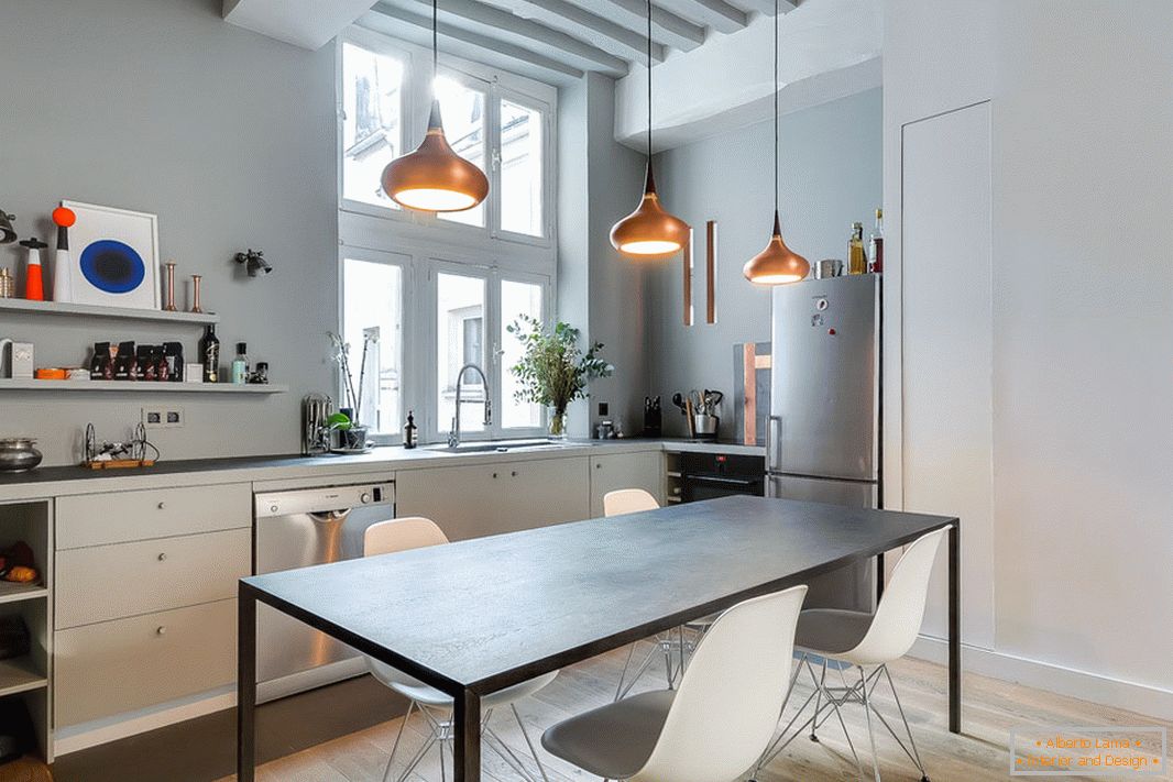 Dining room in minimalist style