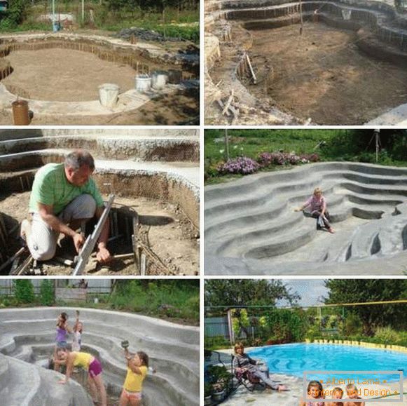 Beautiful homemade pools in the courtyard of the house - photo