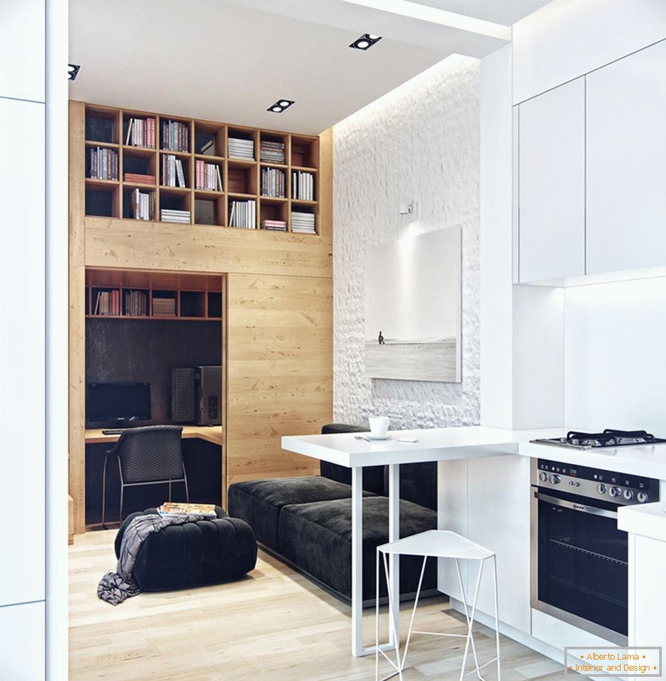 Small kitchen in white color