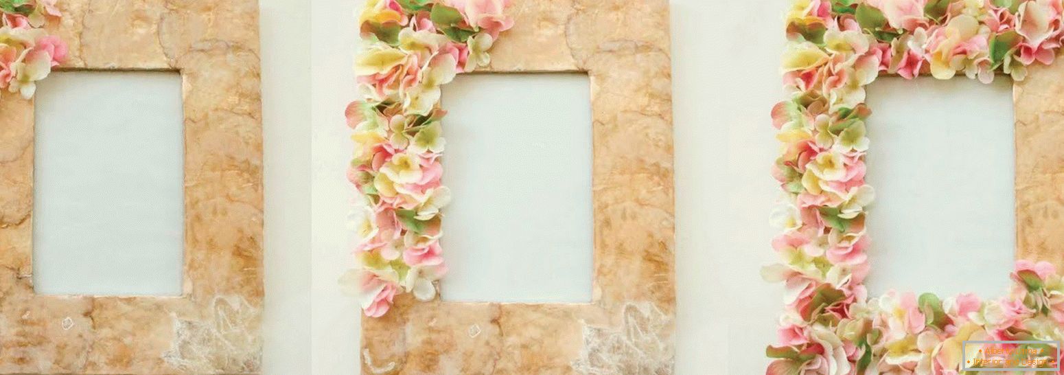 Photo frame decorated with flowers