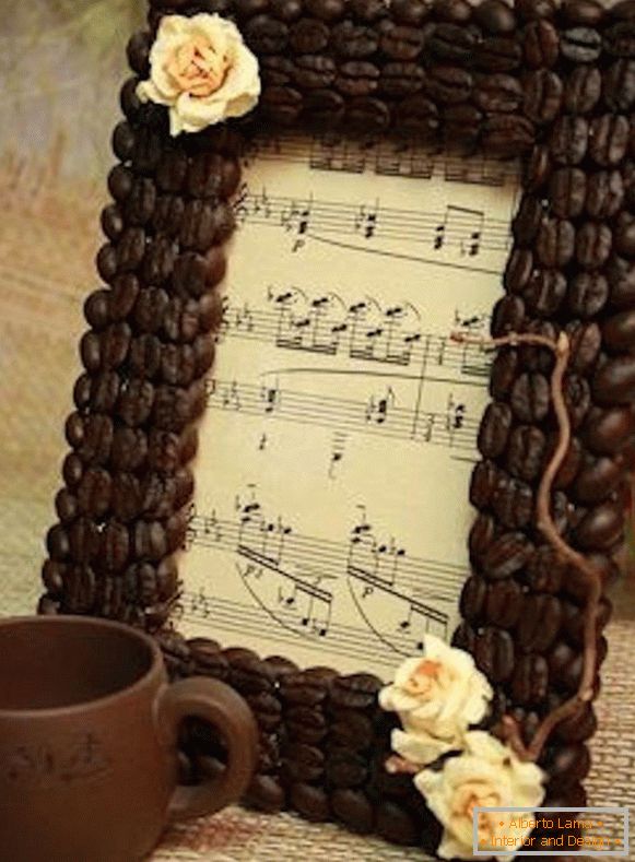 Photo frame pasted coffee