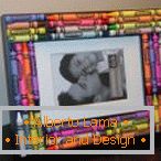Frame decorated with pencils