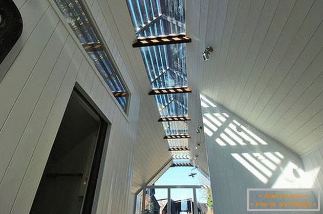 Interior of the hut in the forest: ceiling