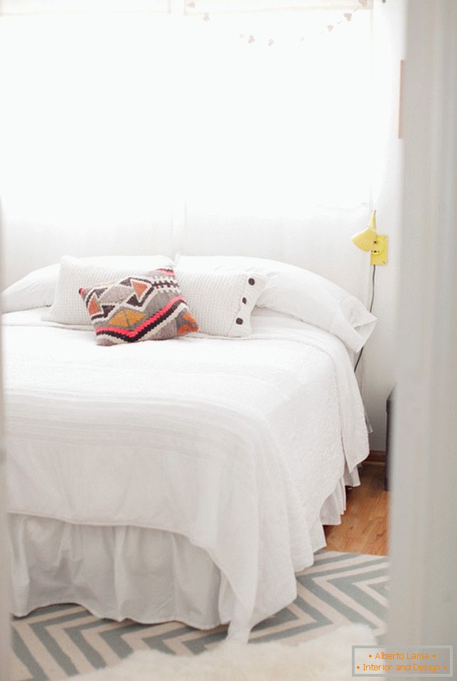 Small bedroom in white color