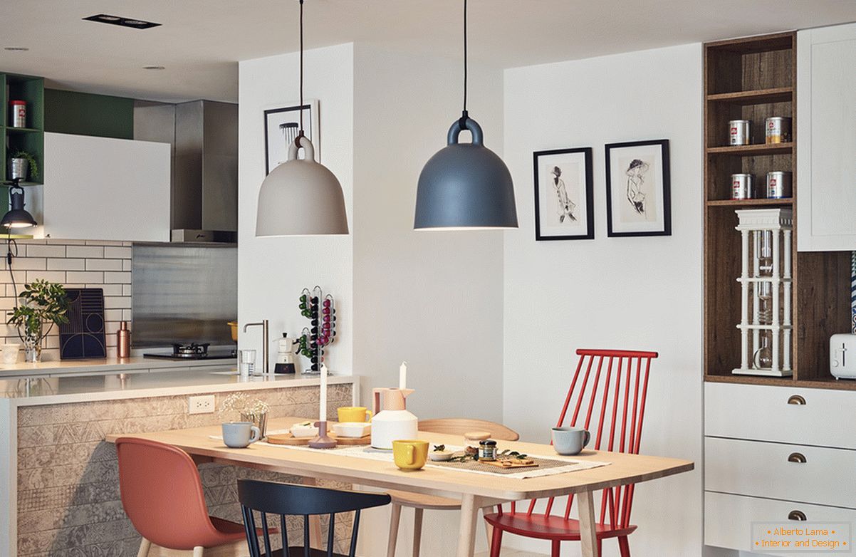 Dining area in the interior design of a small apartment