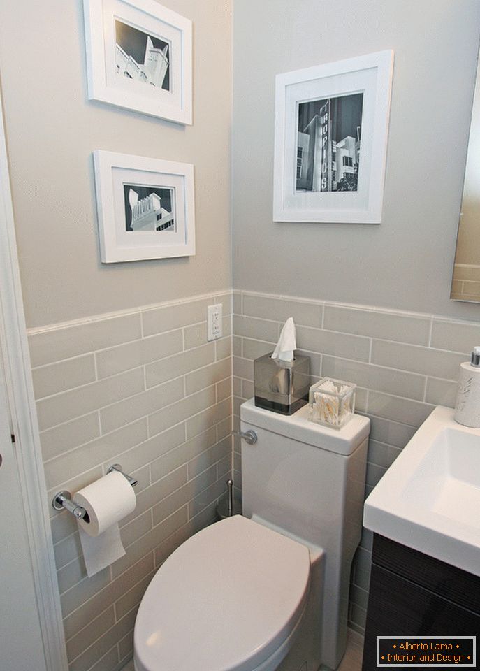 New design of walls in a small bathroom