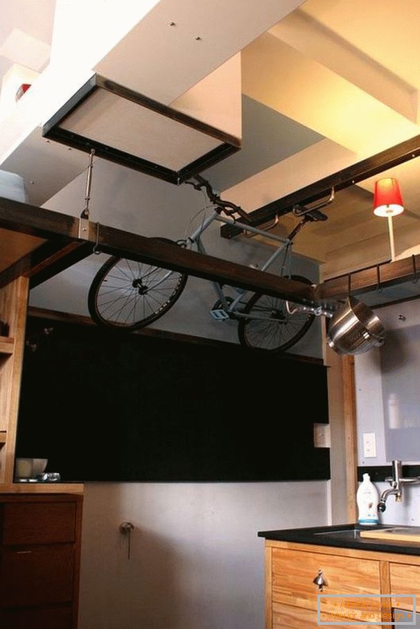 Bicycle under the roof