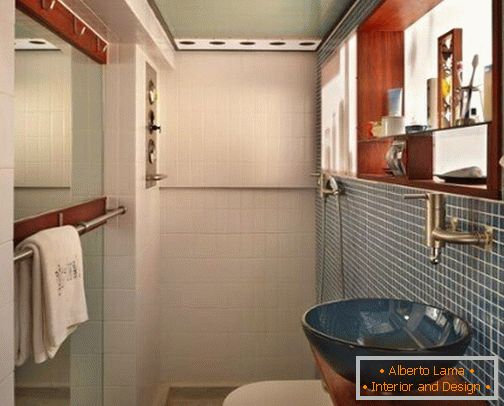 Shower room in a three-level apartment