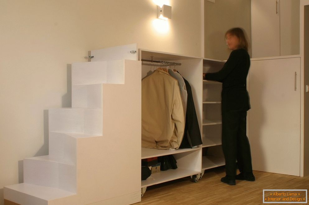 Original white wardrobe in the loft