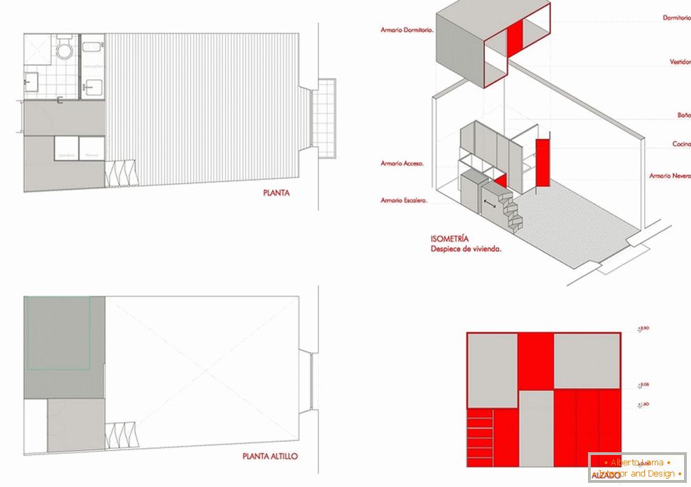 Layout of a small loft