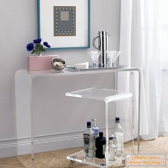 Acrylic furniture in interior design