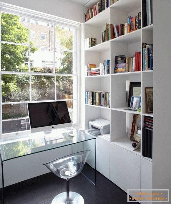 Transparent furniture: desk and armchair