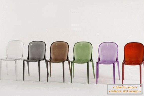 Armchairs made of multi-colored acrylic