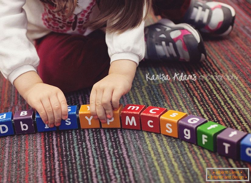 Photo of a child playing at home