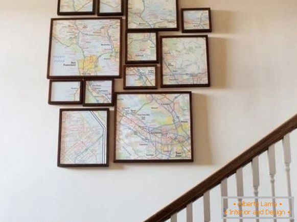 Geographic maps as a wall decor