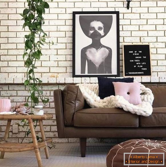 Brick wall and its decoration - trends in the interior of 2017