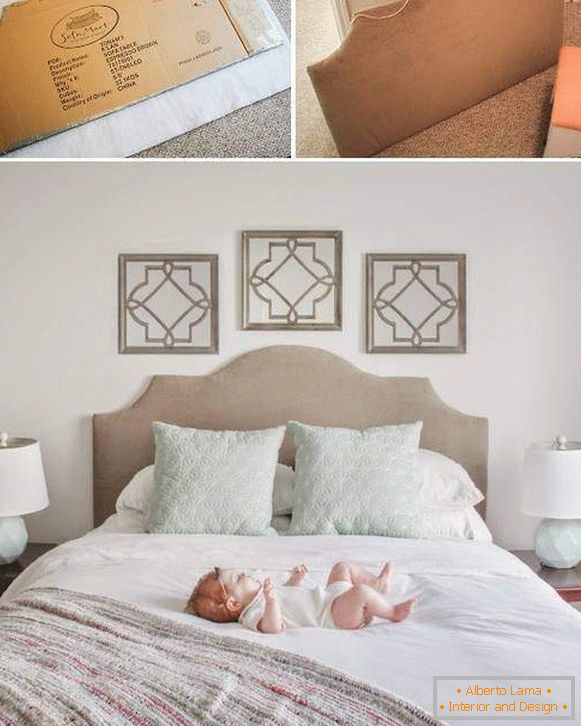 A simple way to make a bed with your hands with a soft headboard