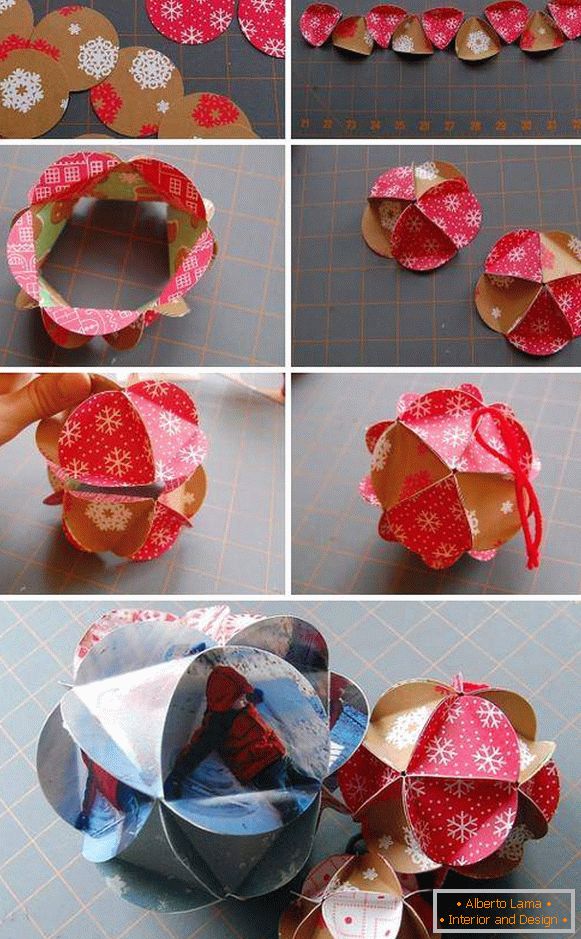 How interesting it is to make a Christmas ball with your own hands with a photo