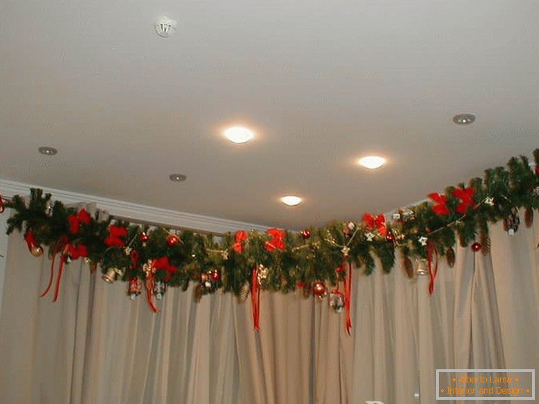 Curtains with Christmas decoration
