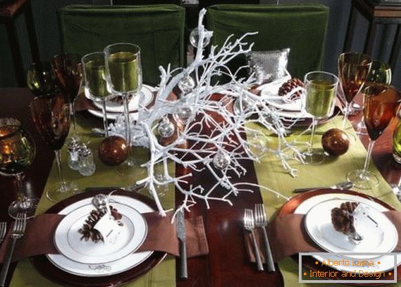 New Year's decor in a forest style
