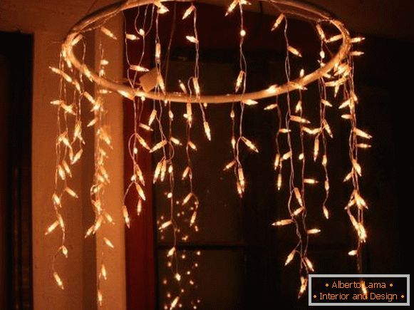 Garland fringe LED in ceiling decoration