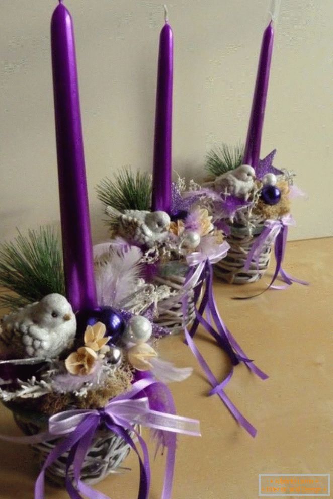 New Year's decor of candles, photo 40