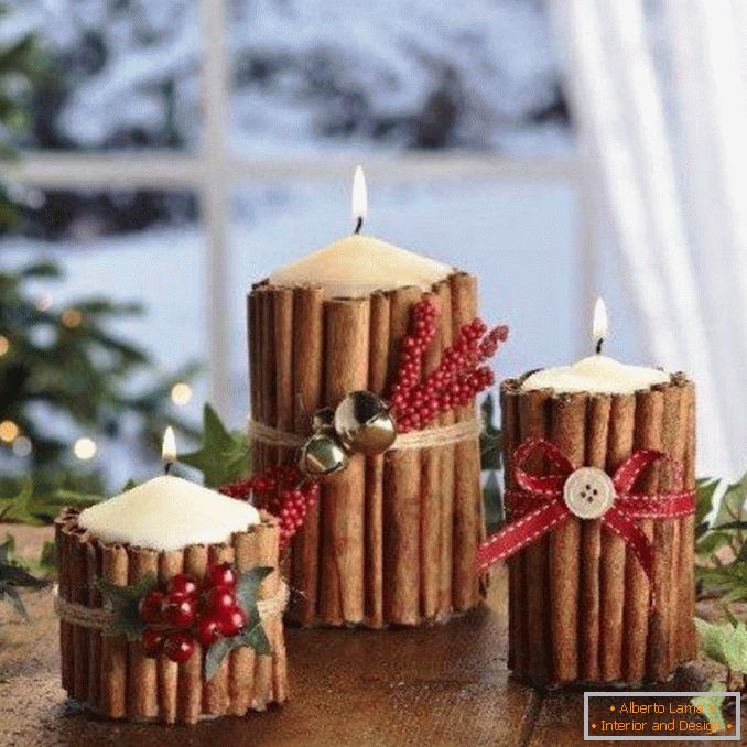 New Year's decor of candles, photo 42