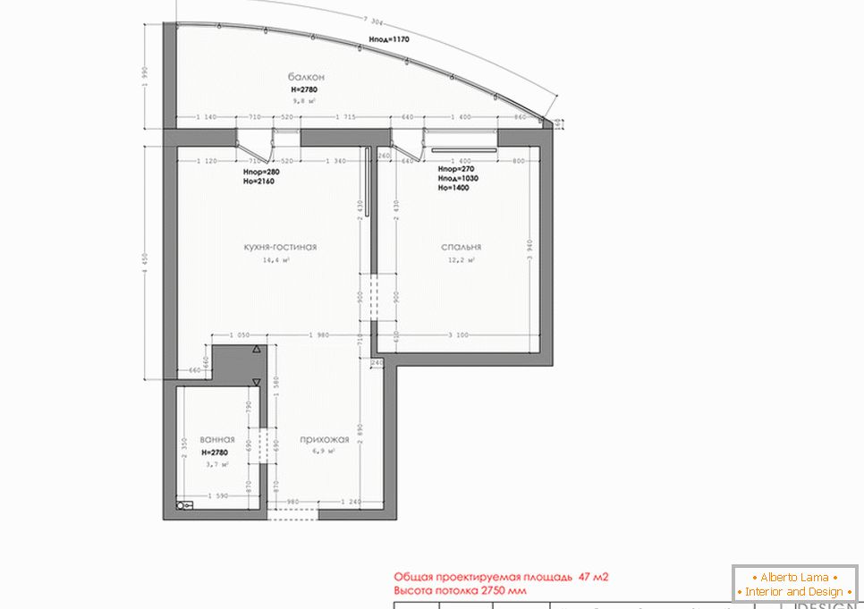 Planning a student apartment in Novosibirsk
