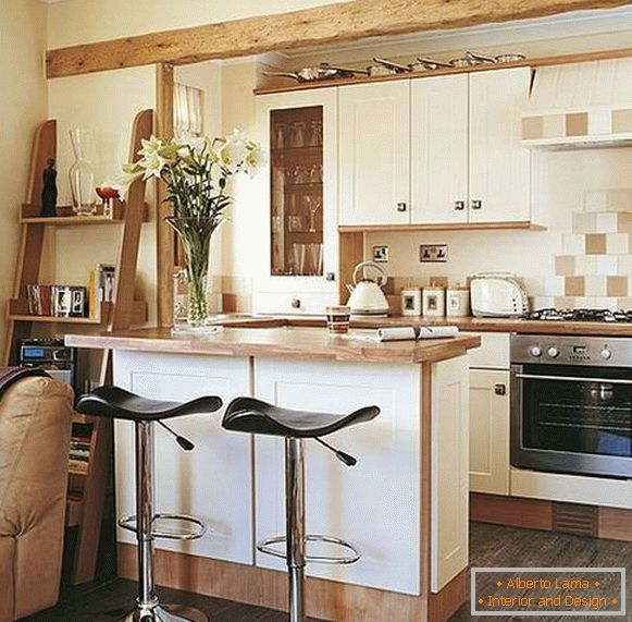 Small kitchen with breakfast bar