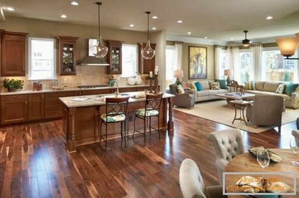 Living room and kitchen in one room