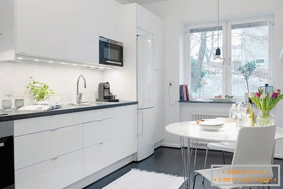 Kitchen of a small apartment in Gothenburg
